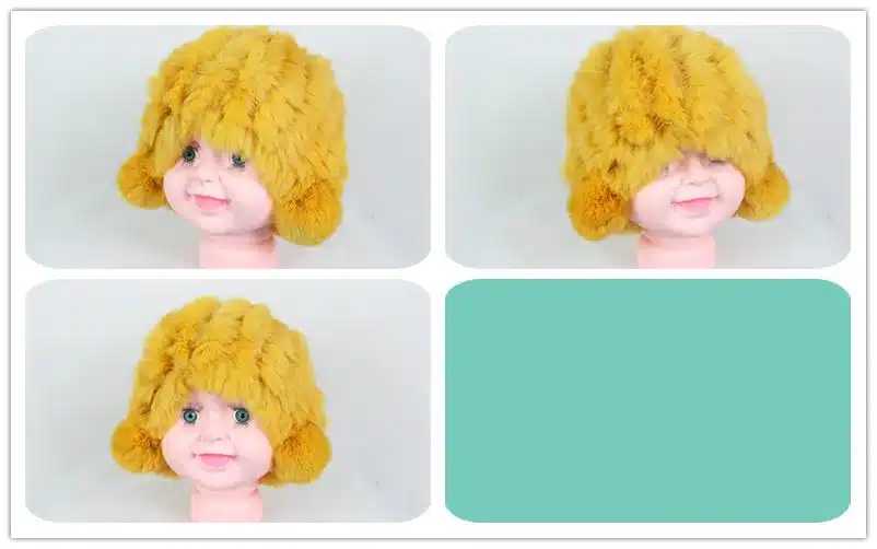 Linhaoshengyue real fur rex rabbit fur Children hat winter warm freeshipping fashion warm 17