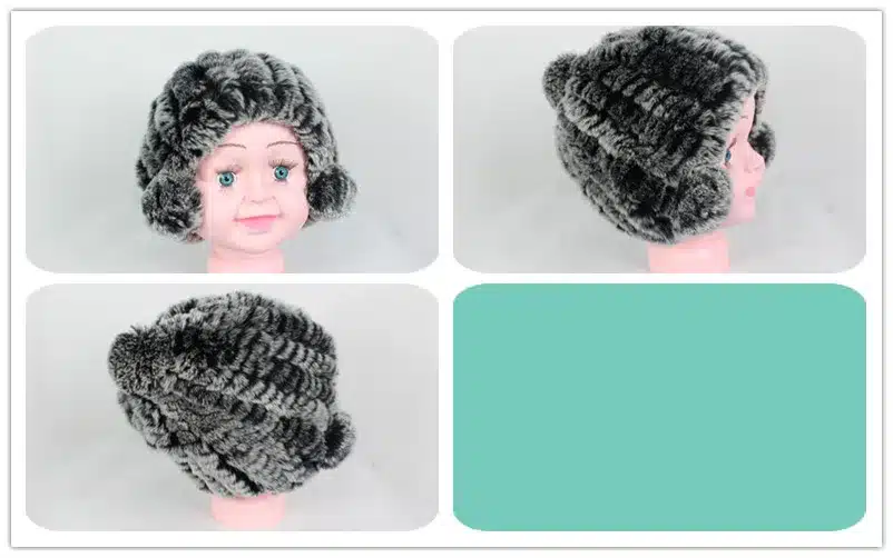 Linhaoshengyue real fur rex rabbit fur Children hat winter warm freeshipping fashion warm 19