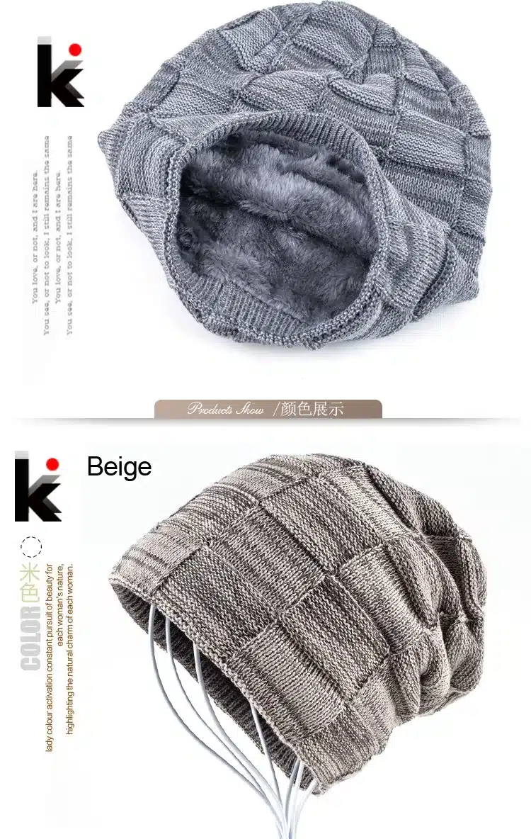2017 Winter beanie cap boy beanies hats for men knitted wool hat bone skullies men casual bonnet warm plaid caps gorro masculino 11