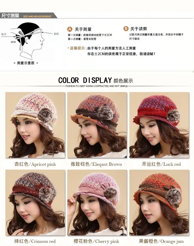 Charles Perra Women Hats Winter Thicken Double Layer Thermal Knitted Hat Handmade Elegant Lady Casual Wool Cap Beanies 3538 10