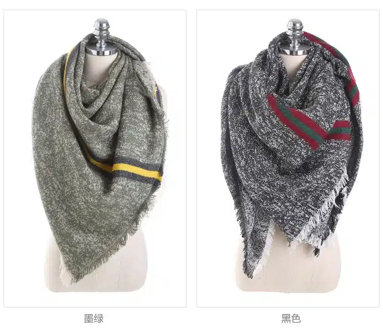 Luxury Brand Autumn Winter Scarf Women Solid Color Stitching Cashmere Blanket Warm Scarves Shawl Large Size Fashion Scarf 15
