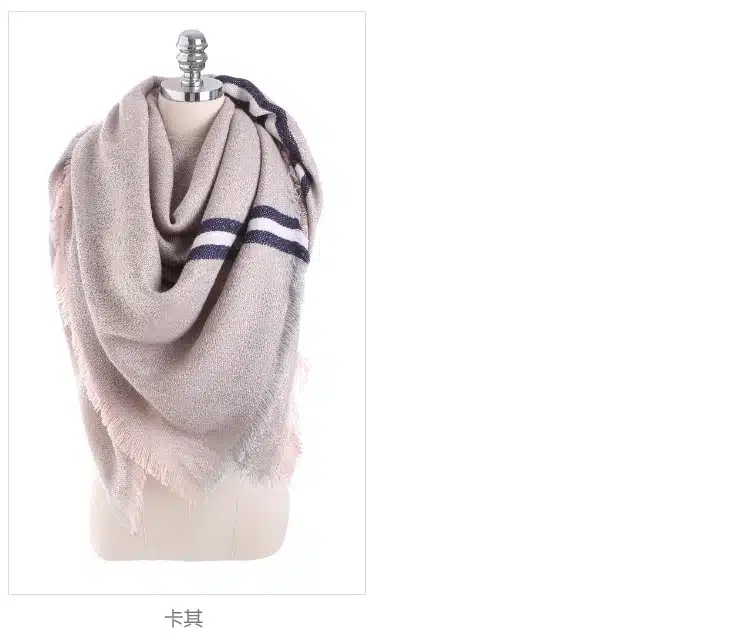 Luxury Brand Autumn Winter Scarf Women Solid Color Stitching Cashmere Blanket Warm Scarves Shawl Large Size Fashion Scarf 16
