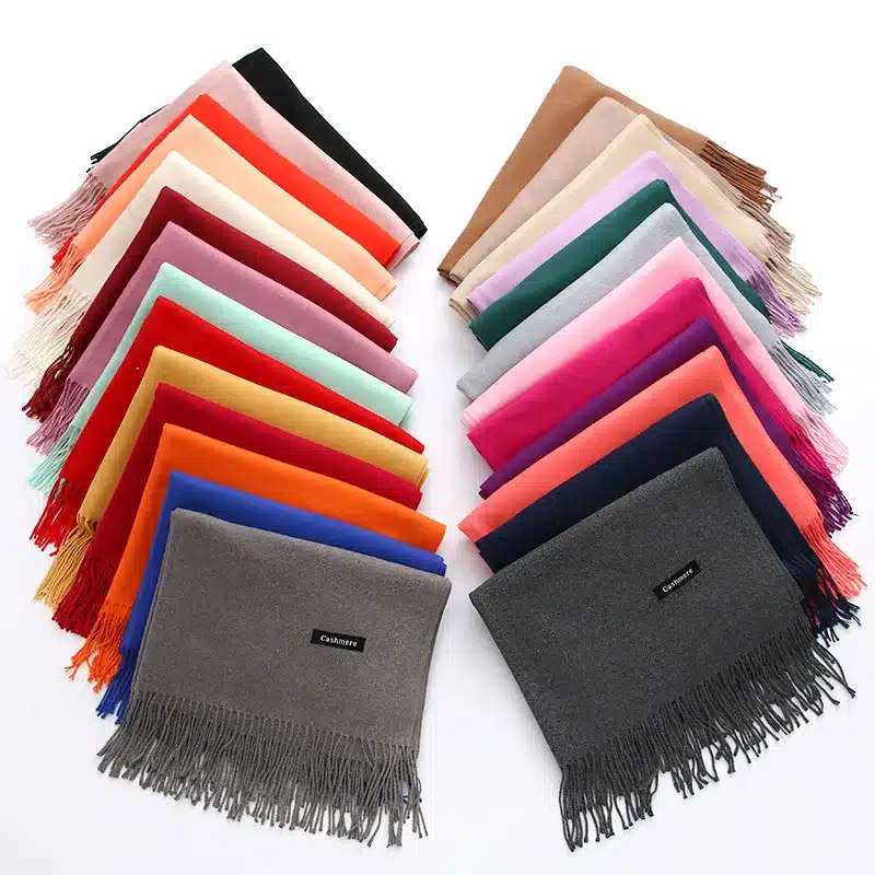2017 thick women scarf solid warm winter scarves cashmere pashmina lady shawls wraps bandana long soft echarpe foulard cachecol 9