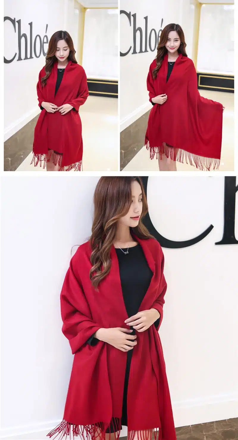 2017 thick women scarf solid warm winter scarves cashmere pashmina lady shawls wraps bandana long soft echarpe foulard cachecol 14