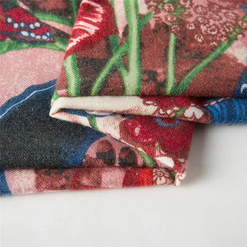 [POBING] Luxury Brand Winter Scarf Cashmere Wool Square Scarf Spain Horse Rose Flower Print NecKerchief Women Shawls Wrap Hijab 28