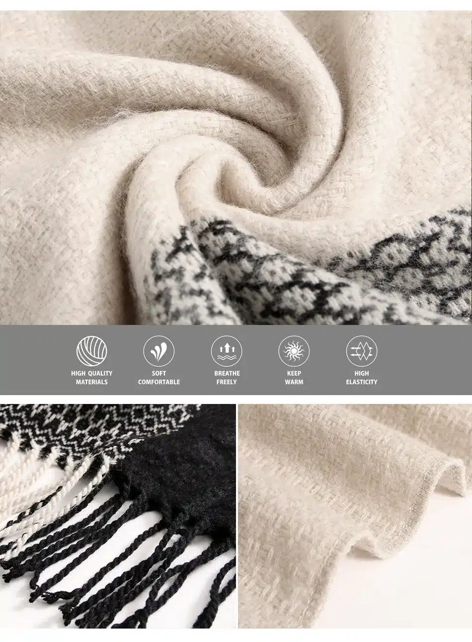 Women Scarves Shawls Winter Warm Scarf Luxury Brand Soft Fashion Thicken Plaids Pareo Wraps Blankets Wool Cashmere Cloaks Stoles 17