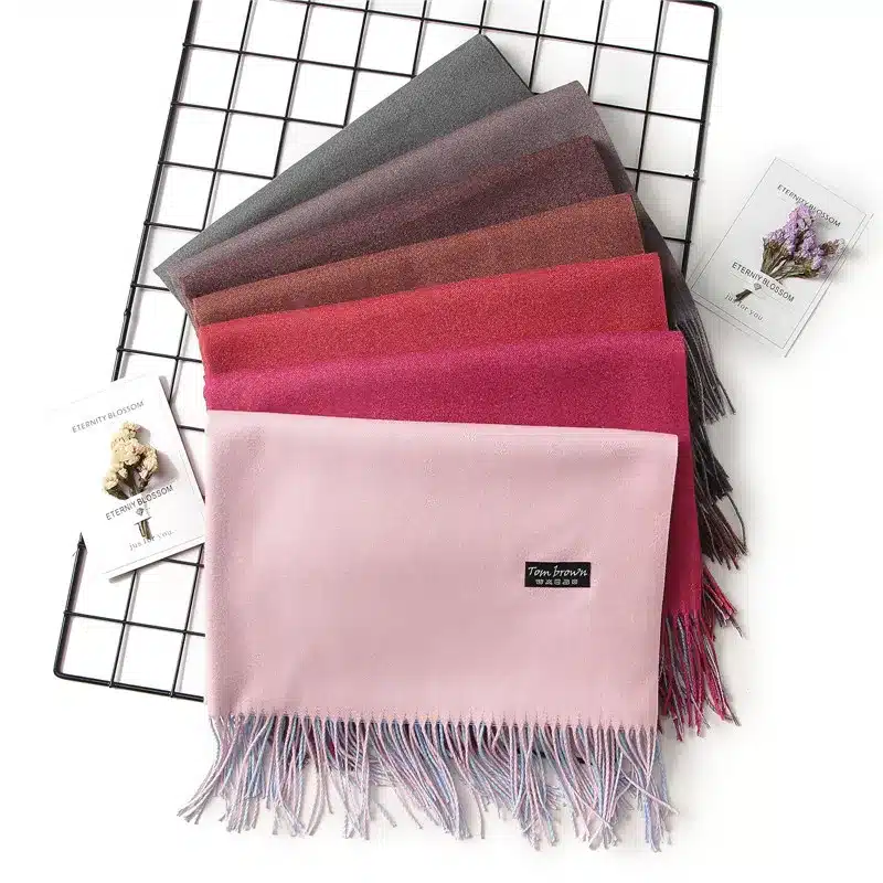 2017 new winter women scarf fashion solid double-side soft cashmere scarves shawls and wraps bandana female foulard Tassel 10