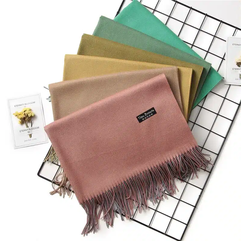 2017 new winter women scarf fashion solid double-side soft cashmere scarves shawls and wraps bandana female foulard Tassel 12
