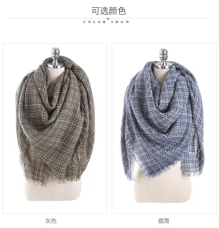 Luxury Brand Autumn Winter Fashion Scarf Women Solid Color Cashmere Warm Scarves Shawl Large Size Fashion Scarf Female 14