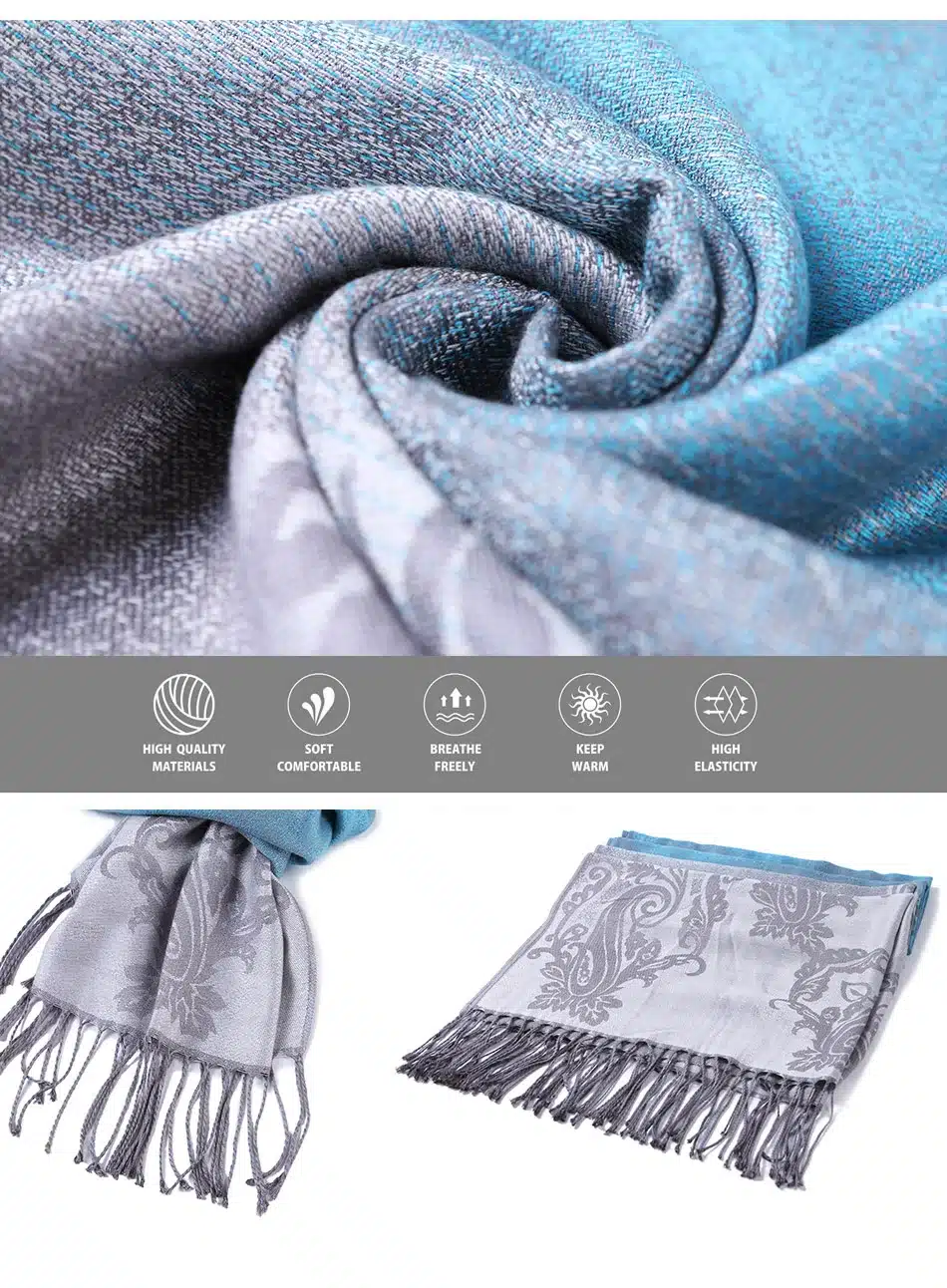 SAN VITALE Scarves Women Shawls Winter Warm Scarf Luxury Brand Soft Fashion Wraps Wool Cashmere Chiffon Islamic Clothing Hijab 18