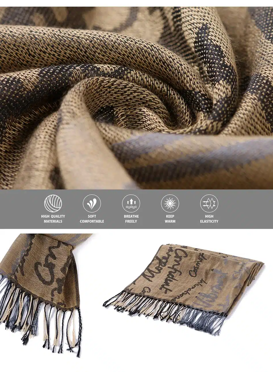 SAN VITALE Scarves Women Shawls Winter Warm Scarf Luxury Brand Soft Fashion Wraps Wool Cashmere Chiffon Islamic Clothing Hijab 32