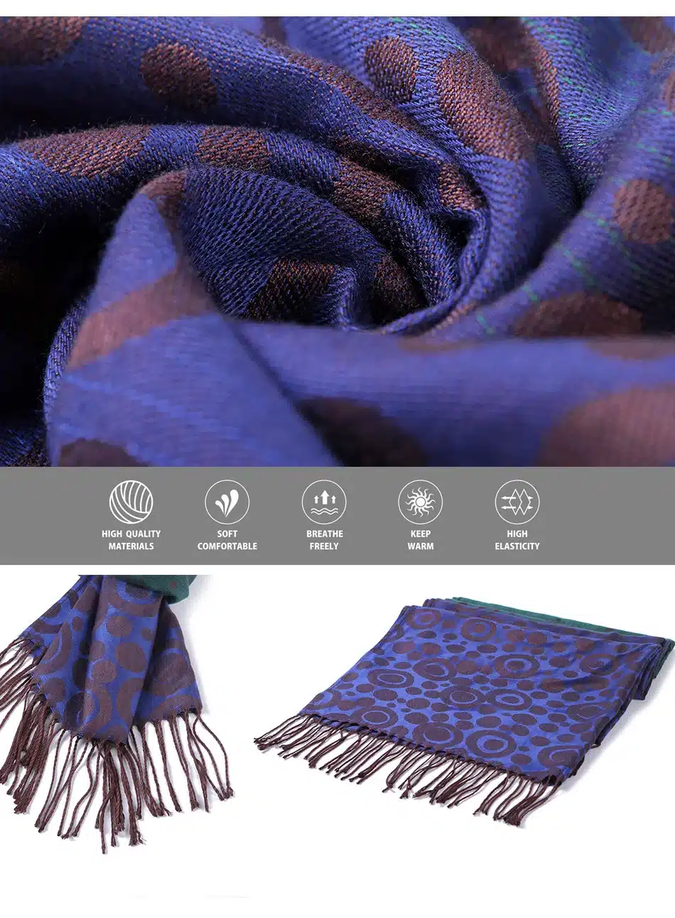 SAN VITALE Scarves Women Shawls Winter Warm Scarf Luxury Brand Soft Fashion Wraps Wool Cashmere Chiffon Islamic Clothing Hijab 39