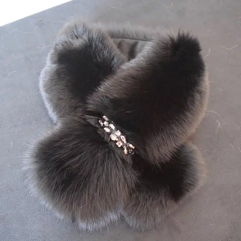 Winter Rushed Limited Women Adult Solid Ring 70cm Long Real Fox Fur Collar Winter Cosplay Party With Cz Diamonds 2017 Fashion 13
