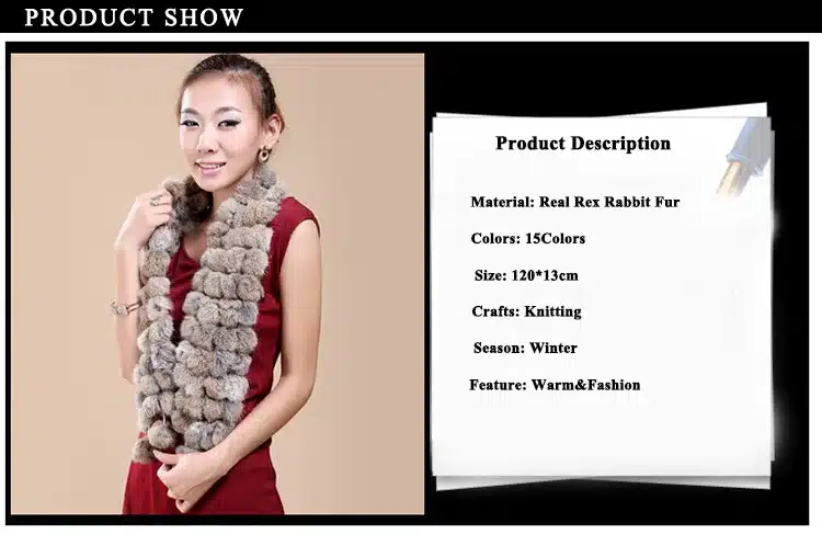 Women Genuine Fur Scarf Winter Real Rex Rabbit fur Balls Scarves Russia Cute Female Fashion 2017 Warm Fur Scarf Colourful 10