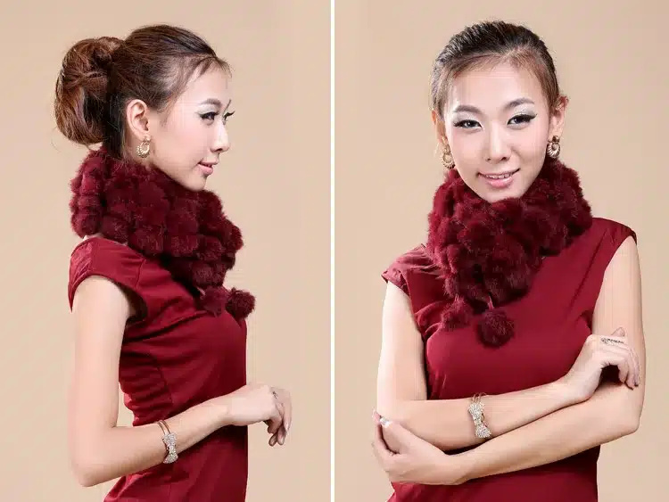 Women Genuine Fur Scarf Winter Real Rex Rabbit fur Balls Scarves Russia Cute Female Fashion 2017 Warm Fur Scarf Colourful 12