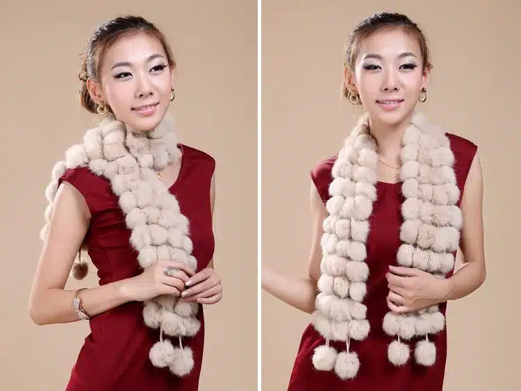 Women Genuine Fur Scarf Winter Real Rex Rabbit fur Balls Scarves Russia Cute Female Fashion 2017 Warm Fur Scarf Colourful 13