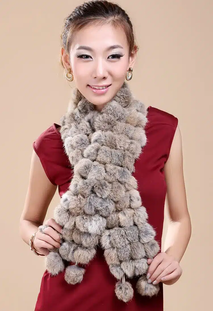 Women Genuine Fur Scarf Winter Real Rex Rabbit fur Balls Scarves Russia Cute Female Fashion 2017 Warm Fur Scarf Colourful 14