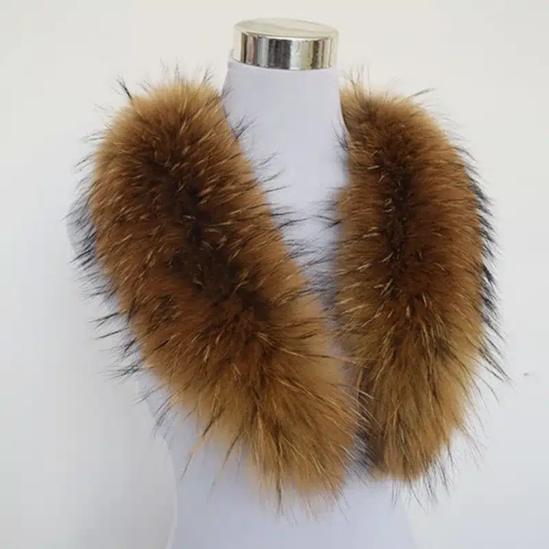 2017 Winter Scarf Women Adult Fashion Solid Hot ! 80cm Large True 100% Raccoon Fur Collar Real Genuine Shawl Wrap Great Qs-103 20