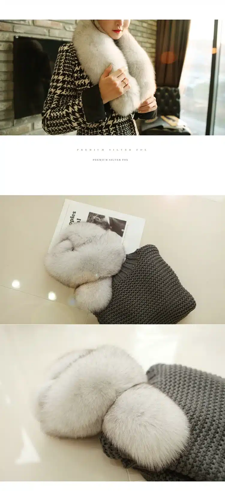 2016 Fashion Fur Scarf, Fur Collar Fox Fur Collar Really Long Winter Female Fox Fur Scarf 5