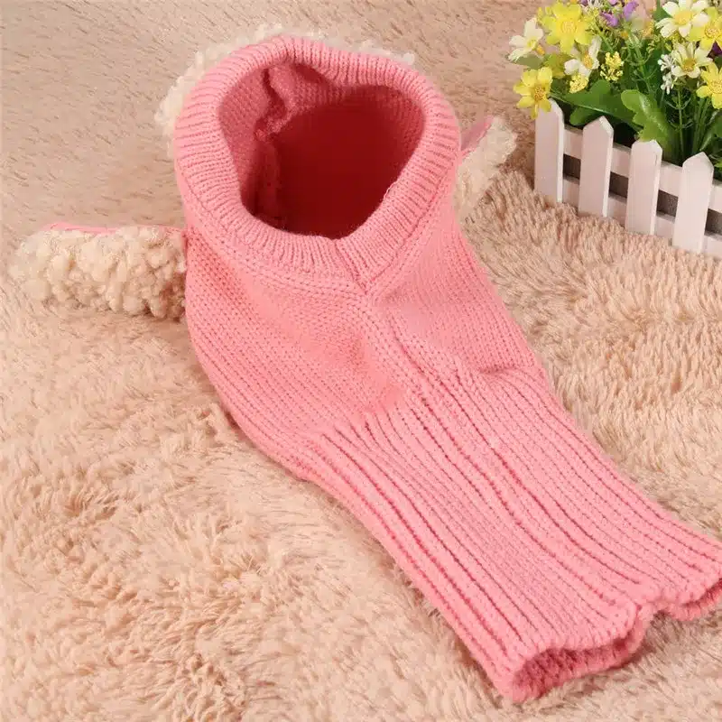 Children's Winter Baby Hat Hats For Girls Kids Children Boys Rabbit Long Ear Bonnet Cap Soft Crochet Baby Caps Hat with Scarf 22