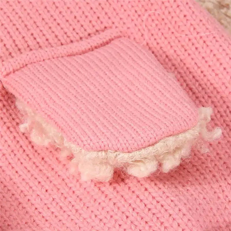 Children's Winter Baby Hat Hats For Girls Kids Children Boys Rabbit Long Ear Bonnet Cap Soft Crochet Baby Caps Hat with Scarf 23