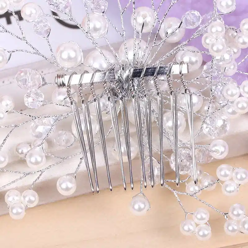 Wedding Hair Accessories Bridesmaid Bridal Hair Accessories Pearl Crystal Tiara Wedding Decoration hair jewelry Fashion Hairpins 7