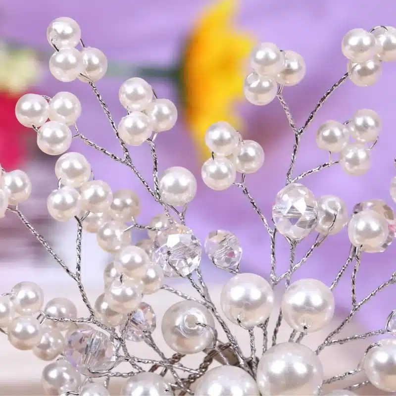 Wedding Hair Accessories Bridesmaid Bridal Hair Accessories Pearl Crystal Tiara Wedding Decoration hair jewelry Fashion Hairpins 8