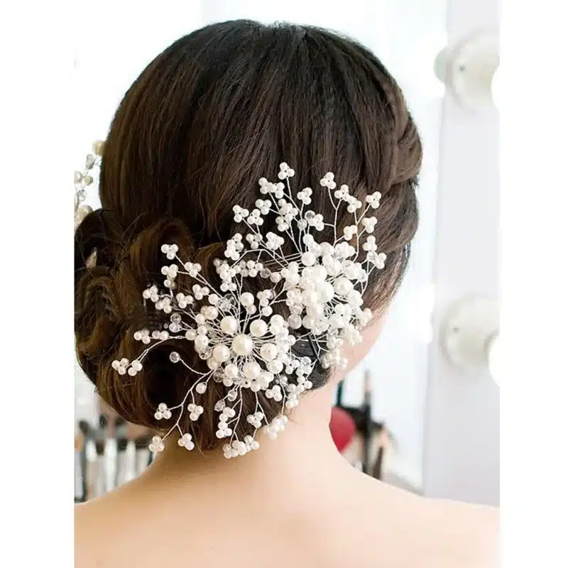 Wedding Hair Accessories Bridesmaid Bridal Hair Accessories Pearl Crystal Tiara Wedding Decoration hair jewelry Fashion Hairpins 10