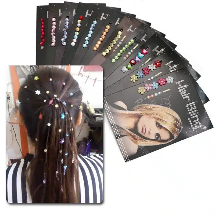 Newest Gem hair extension hair jewelry crystal flash trendy bride hair maker colorful decoration acrylic glass stone women girls 1