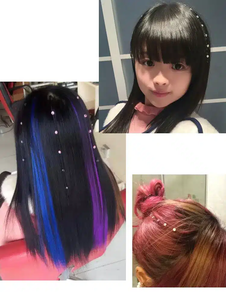 Newest Gem hair extension hair jewelry crystal flash trendy bride hair maker colorful decoration acrylic glass stone women girls 8