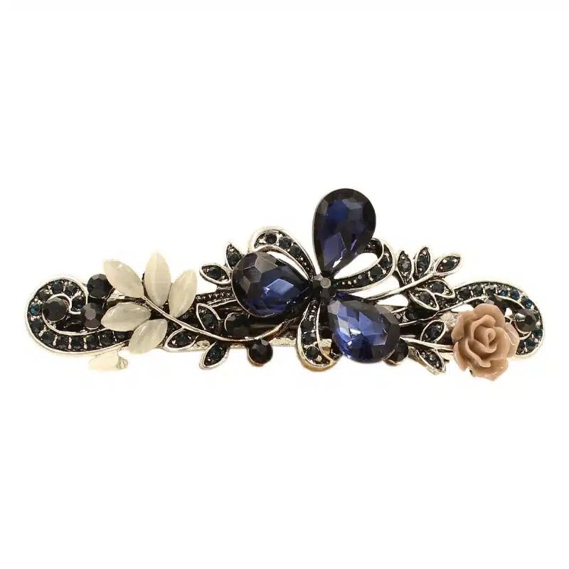 2017 New Luxury Crystal Hair Clip Opal Leaf Resin Flower Headwear Jewelry OL For Women Girls Elegant Barrettes Hair Accessories 17