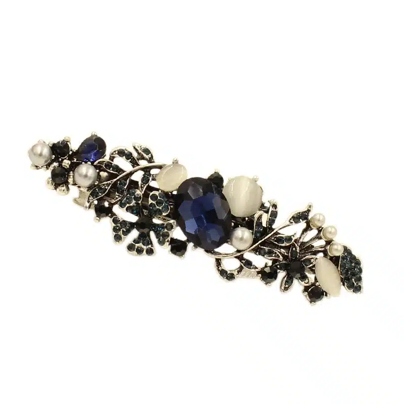 2017 New Luxury Crystal Hair Clip Opal Leaf Resin Flower Headwear Jewelry OL For Women Girls Elegant Barrettes Hair Accessories 19