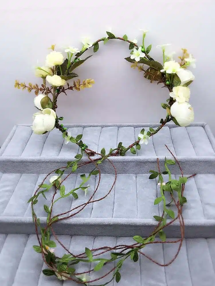 Bride flower wreath headdress ornaments Kids party floral garlands bride headdress flower hair band photography jewelry flower 18