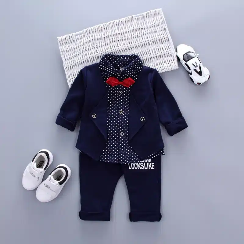 Hot Sales Infant Baby Boys Sets Red Plaid Long-sleeved Shirt+ Pants 2pcs Outfits Toddlers Bow Tie Set Clothes 2017 Spring 11