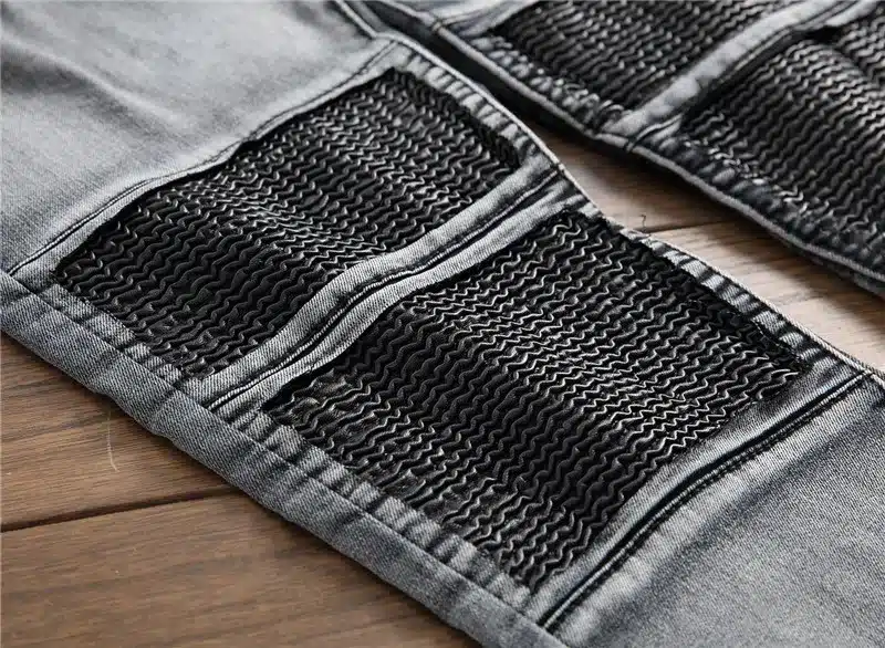 Biepa New Mens Biker Jeans Pants Knee Leather Patchwork Man Straight Motorcycle Denim Trousers Washed Fashion Design Size 29-38 13