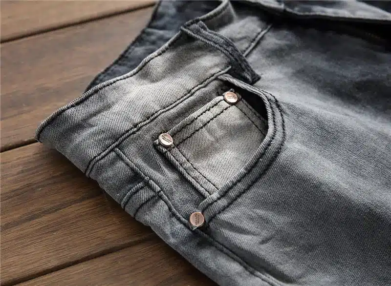 Biepa New Fashion Men's Ripped Motorcycle Denim Pants With Ankle Zipper Designer Distressed Biker Jeans Trousers Knee Holes 9