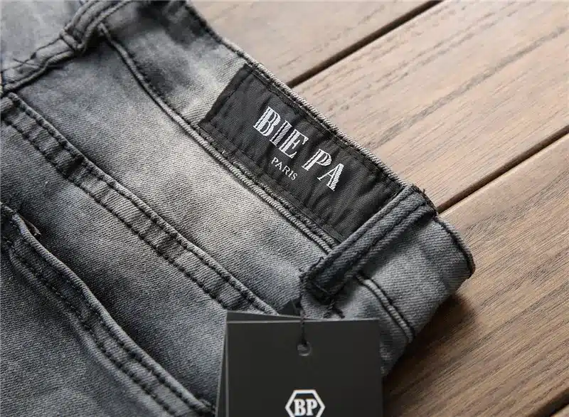 Biepa New Fashion Men's Ripped Motorcycle Denim Pants With Ankle Zipper Designer Distressed Biker Jeans Trousers Knee Holes 16