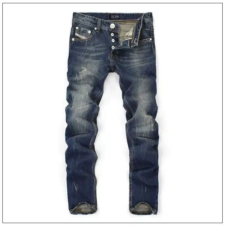Famous Dsel Brand Fashion Designer Jeans Men Straight Dark Blue Color Printed Mens Jeans Ripped Jeans,100% Cotton 7