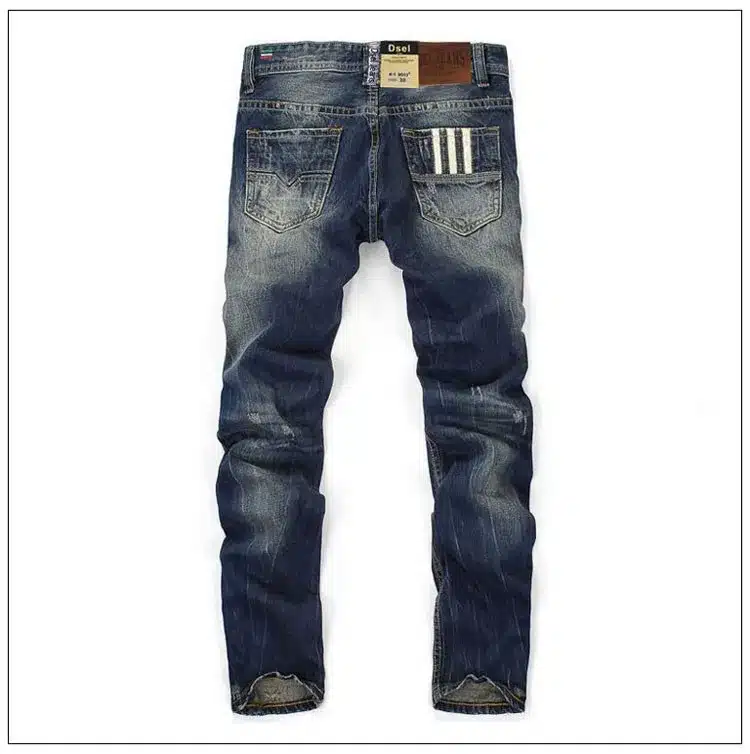 Famous Dsel Brand Fashion Designer Jeans Men Straight Dark Blue Color Printed Mens Jeans Ripped Jeans,100% Cotton 8