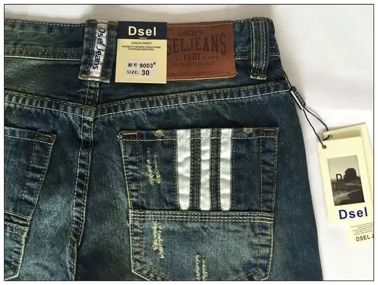 Famous Dsel Brand Fashion Designer Jeans Men Straight Dark Blue Color Printed Mens Jeans Ripped Jeans,100% Cotton 14