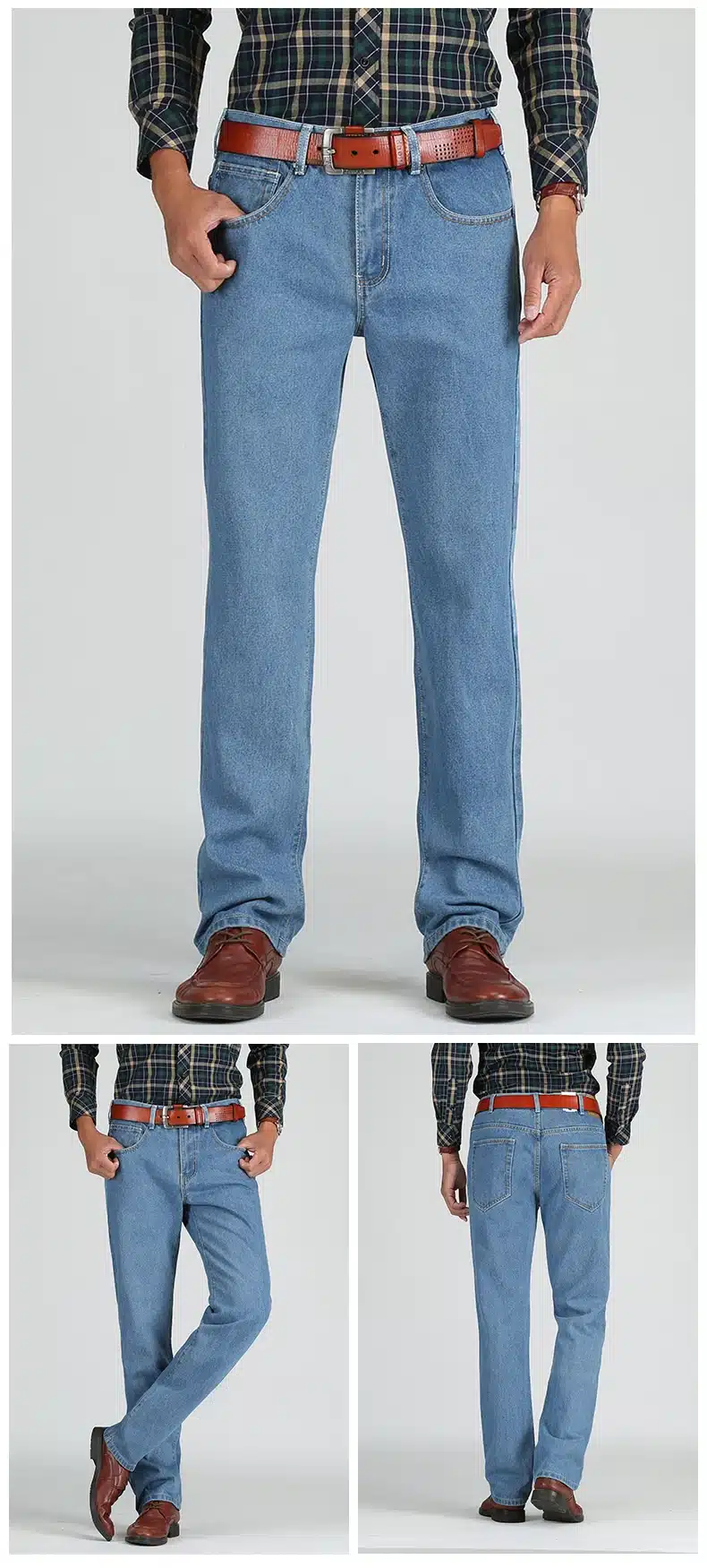 TIGER CASTLE Men Cotton Straight Classic Jeans Baggy Plus Size Spring Autumn Men's Denim Pants Straight Designer Trousers Male 15