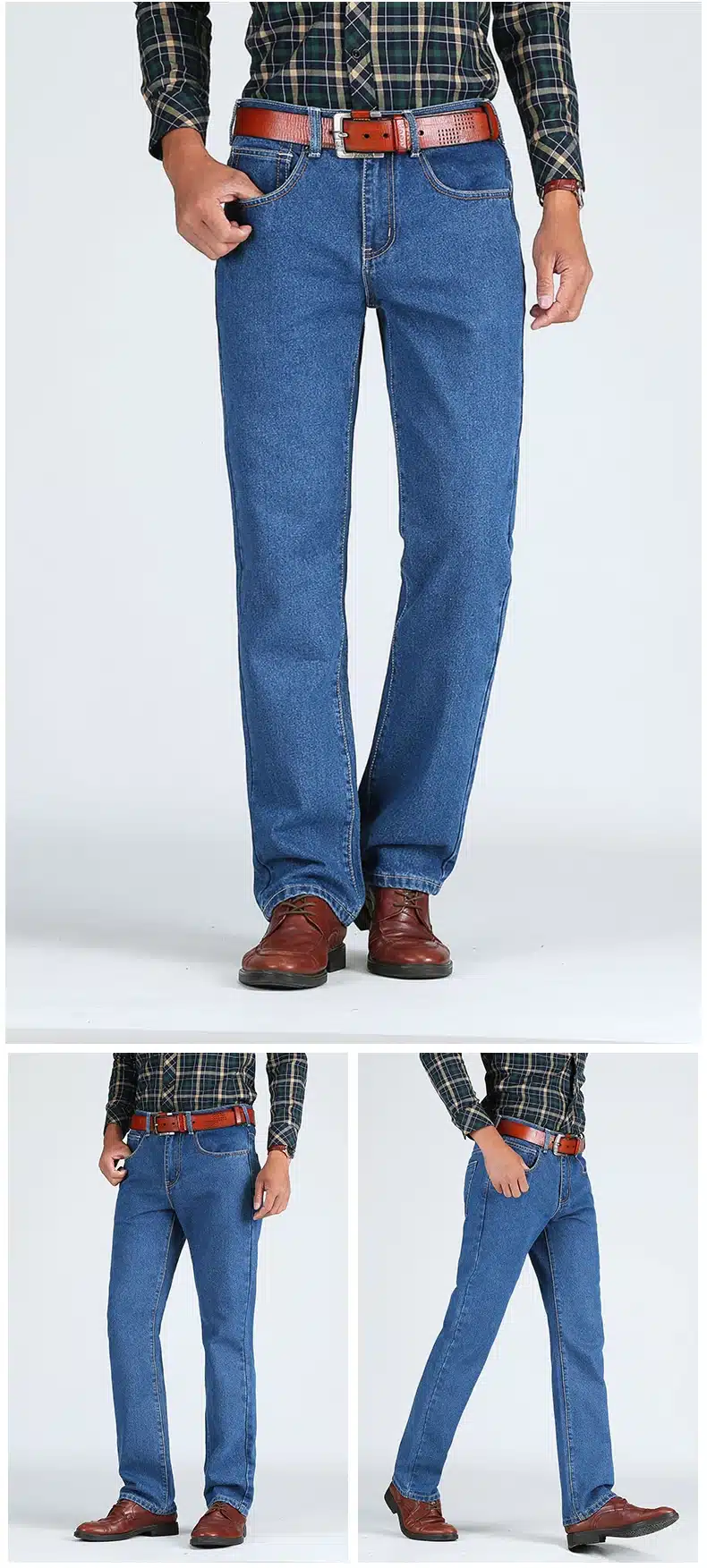 TIGER CASTLE Men Cotton Straight Classic Jeans Baggy Plus Size Spring Autumn Men's Denim Pants Straight Designer Trousers Male 16