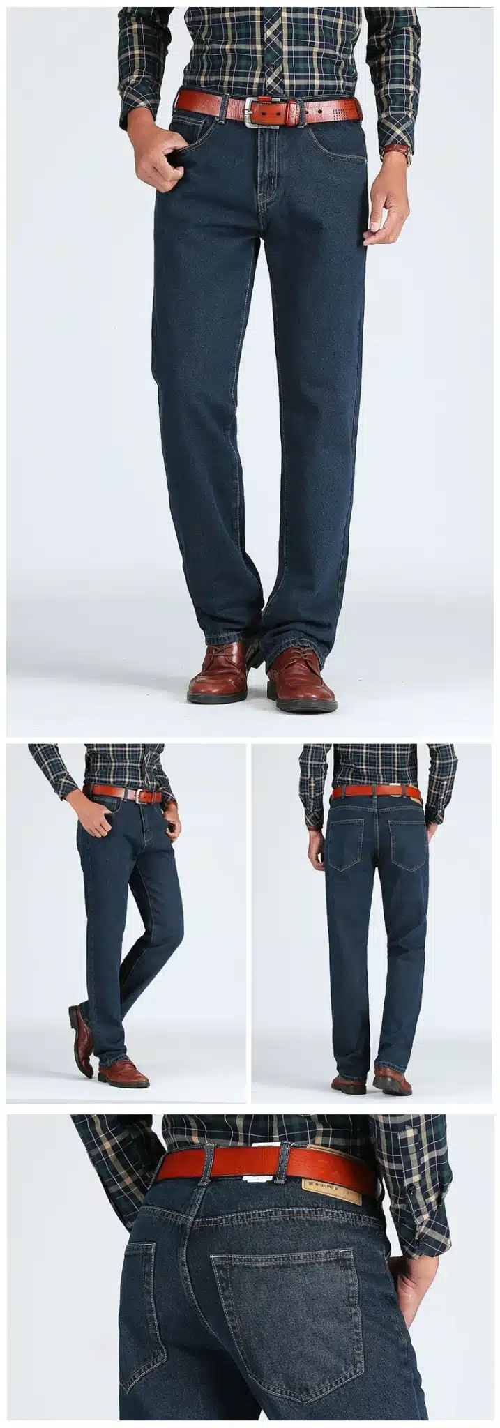 TIGER CASTLE Men Cotton Straight Classic Jeans Baggy Plus Size Spring Autumn Men's Denim Pants Straight Designer Trousers Male 17