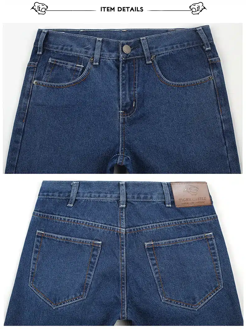 TIGER CASTLE Men Cotton Straight Classic Jeans Baggy Plus Size Spring Autumn Men's Denim Pants Straight Designer Trousers Male 18