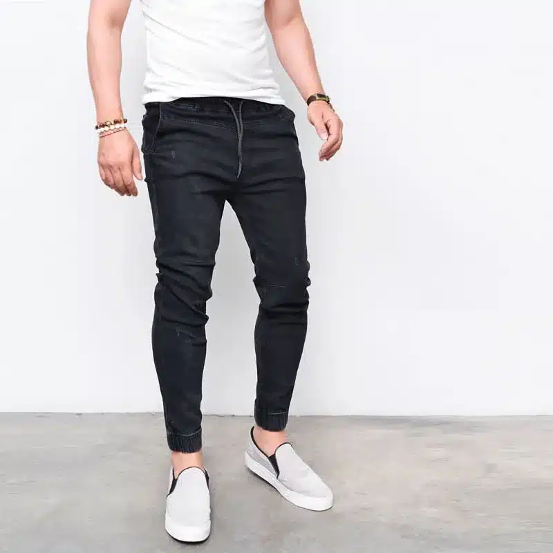 2017 Envmenst Brand Fashion Men's Harem Jeans Washed Feet Shinny Denim Pants Hip Hop Sportswear Elastic Waist Joggers Pants 9
