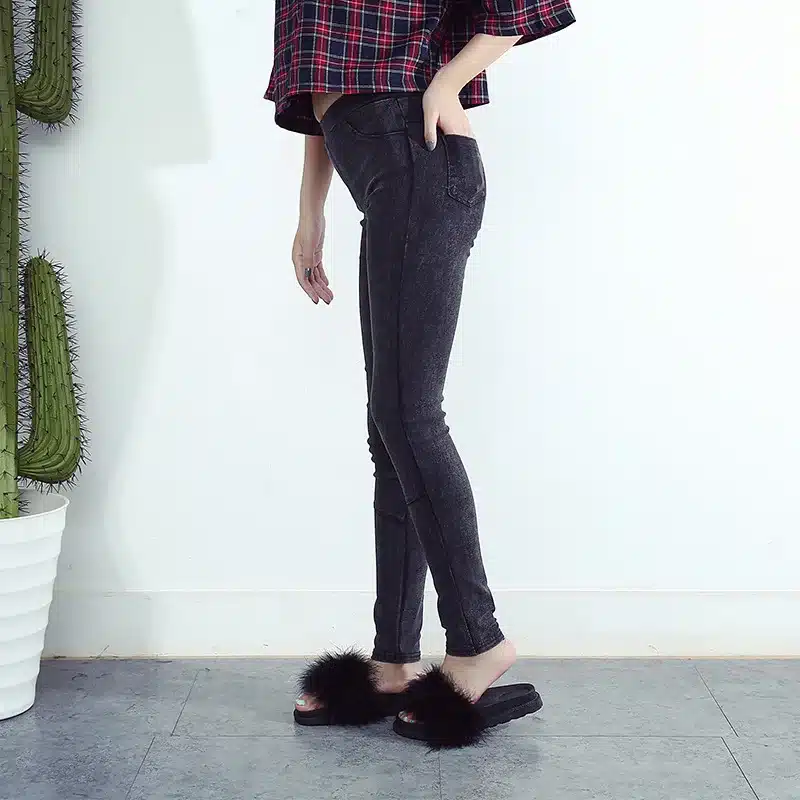 BIVIGAOS Women Jeans Leggings Casual Fashion Skinny Slim Washed Jeggings Thin High Elastic Denim Legging Pencil Pants For Women 31