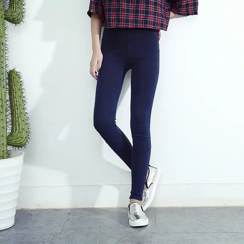 BIVIGAOS Women Jeans Leggings Casual Fashion Skinny Slim Washed Jeggings Thin High Elastic Denim Legging Pencil Pants For Women 33
