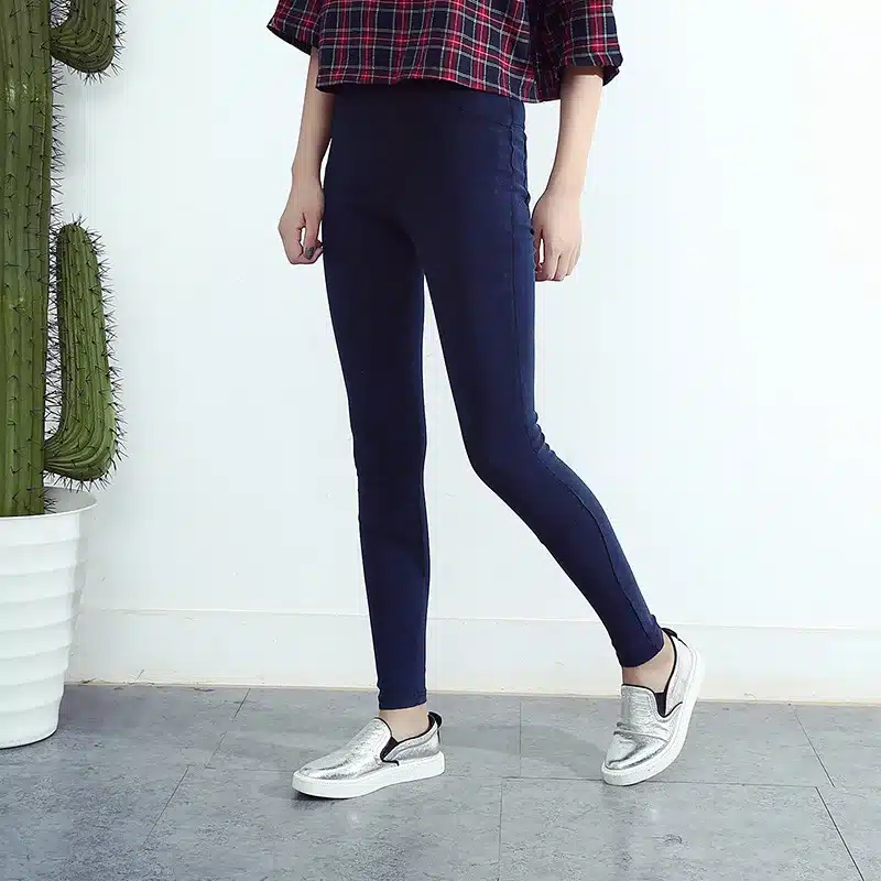 BIVIGAOS Women Jeans Leggings Casual Fashion Skinny Slim Washed Jeggings Thin High Elastic Denim Legging Pencil Pants For Women 34