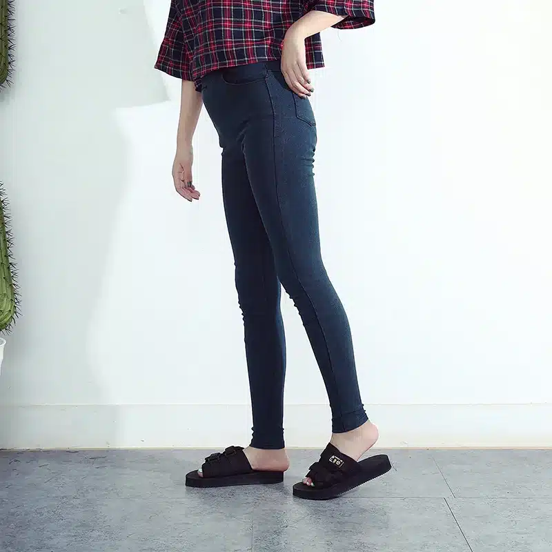 BIVIGAOS Women Jeans Leggings Casual Fashion Skinny Slim Washed Jeggings Thin High Elastic Denim Legging Pencil Pants For Women 40