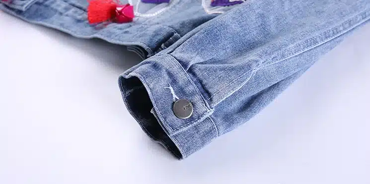 Colorful Butterfly Embroidery Ladies Jean Jackets Patch Designs Womens Denim Coats with Tassel Short Chaquetas Mujer Slim Jacket 14